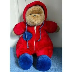 Vintage TLToys Bear Backpack With Red Hoodie 15” Plush